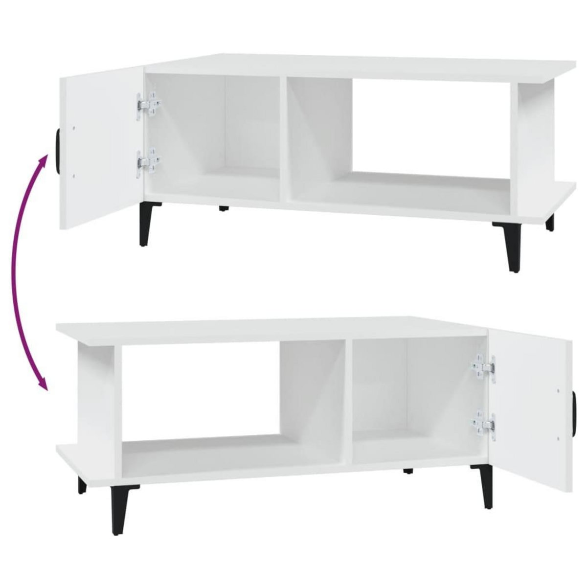 VIDAXL Table basse Blanc 90x50x40 cm Bois d'ingenierie