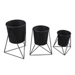 Paris Prix Lot de 3 Caches-Pots  Graphic Ethnic  25cm Noir