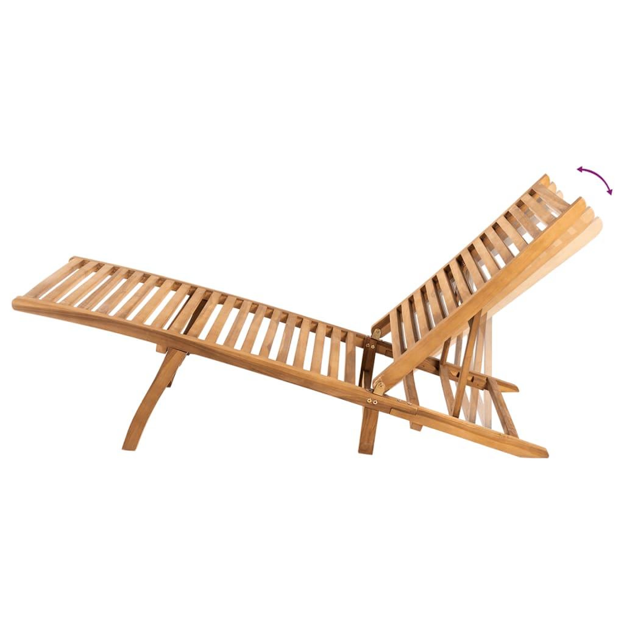 Voir la diapositive 5 : VIDAXL Chaise longue bois de teck solide