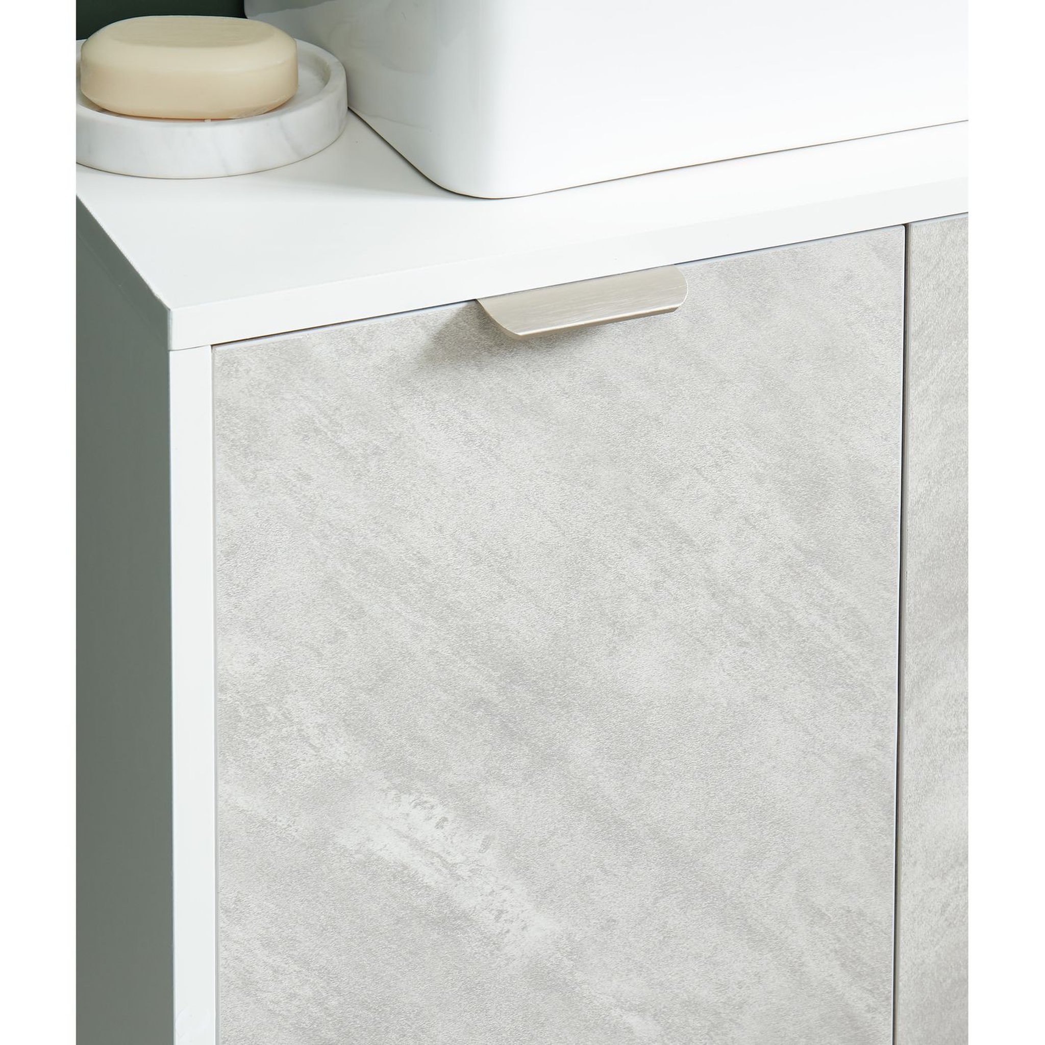 Voir la diapositive 6 : Meuble  de salle de bain sous-vasque 2 portes L60cm ALBUFEIRA