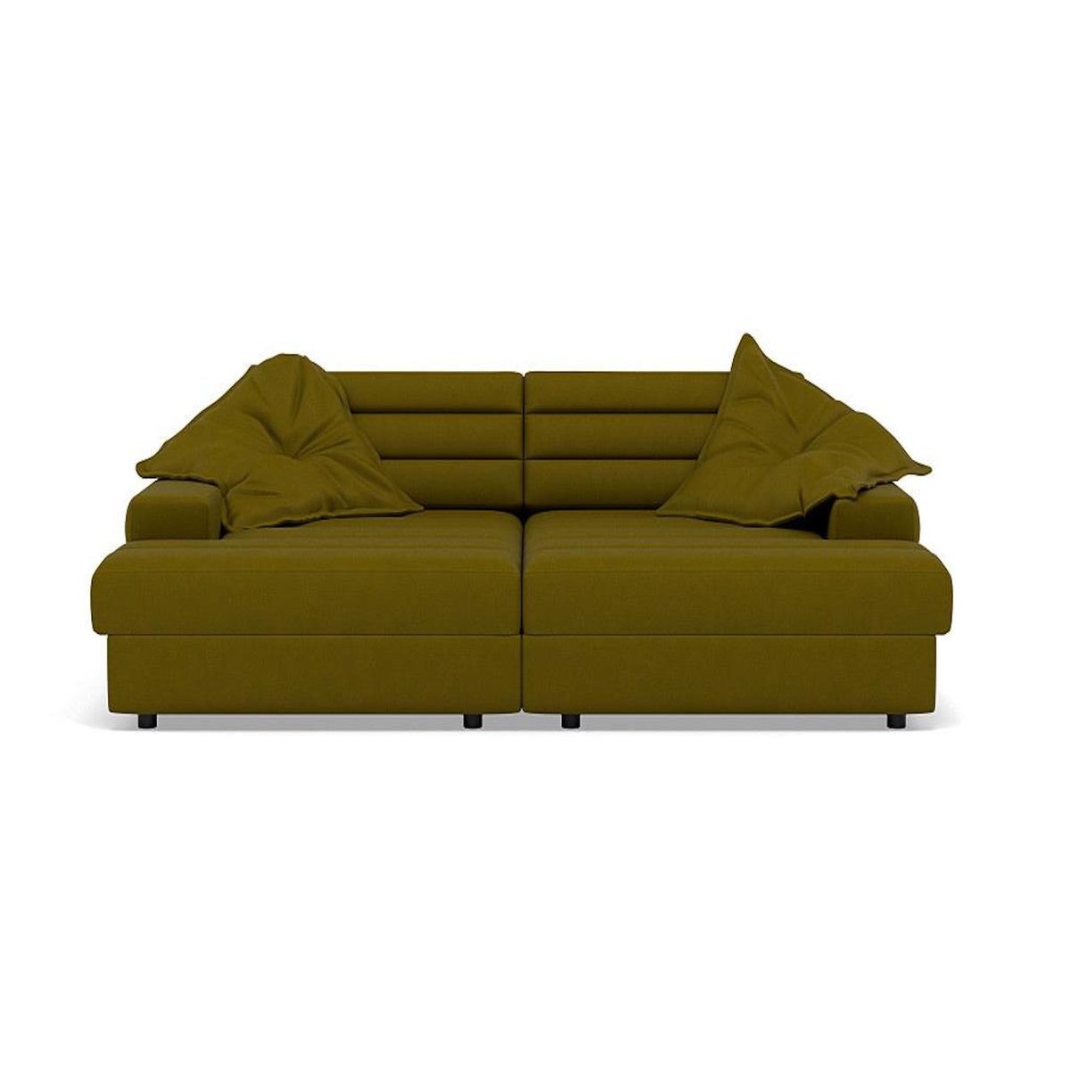 LISA DESIGN Loredana - canapé droit 4 places double méridienne - assise profonde - en tissu texturé