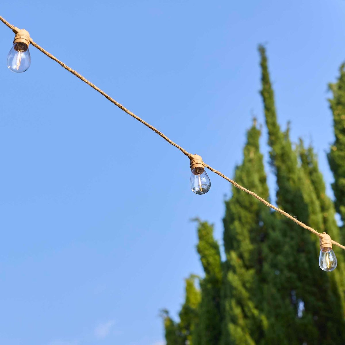 Lumisky Guirlande solaire en corde 10 ampoules FANTASY Beige Corde 7.50M