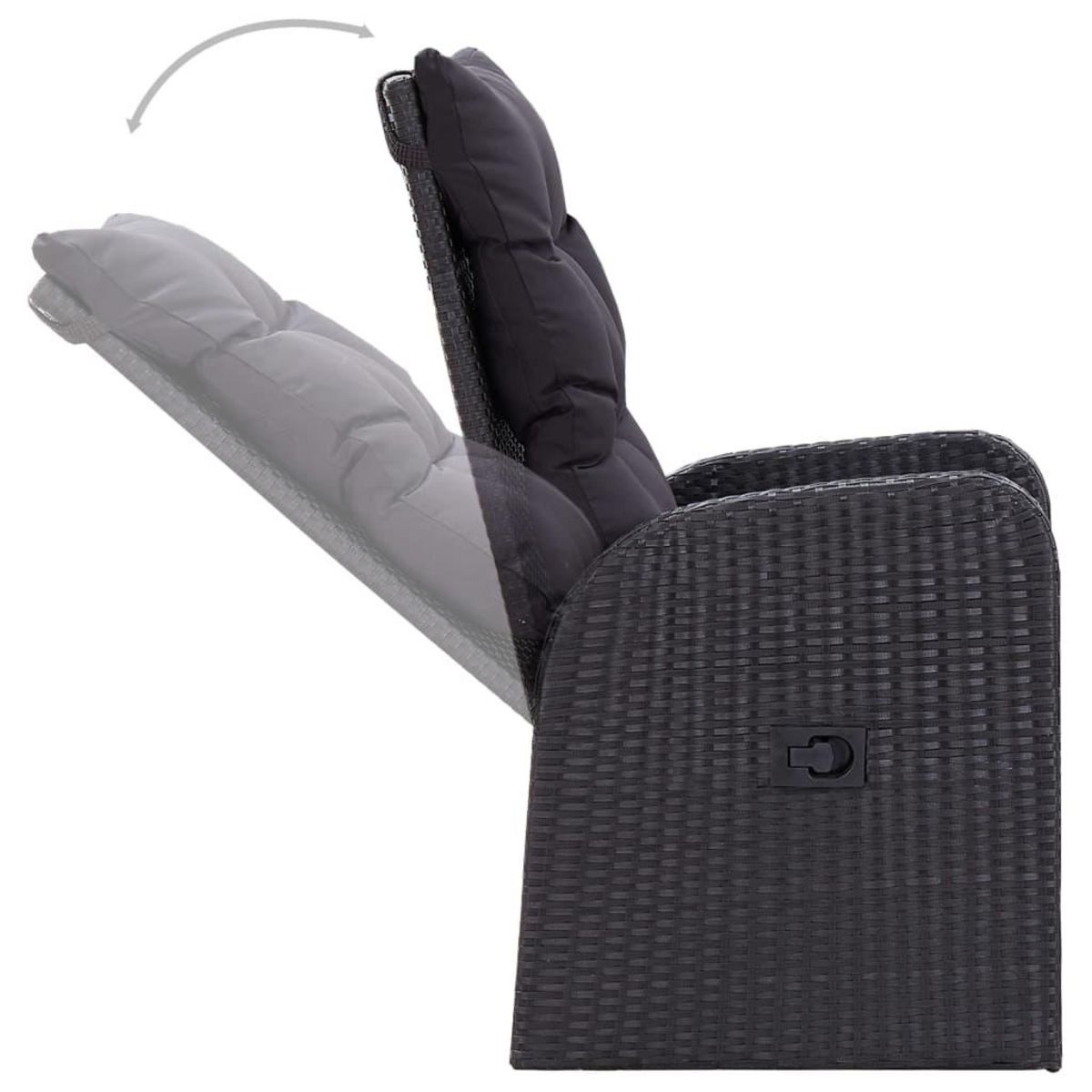 VIDAXL Ensemble a manger de jardin 5 pcs Noir