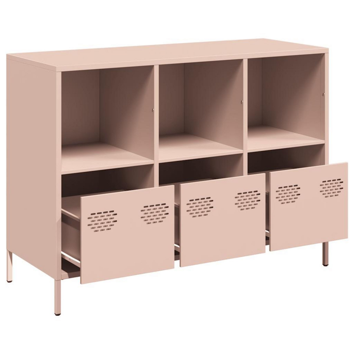 VIDAXL Buffet rose 101,5x39x73,5 cm acier lamine a froid