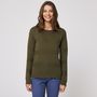 Voir la diapositive 1 : IN EXTENSO Pull col rond vert kaki femme