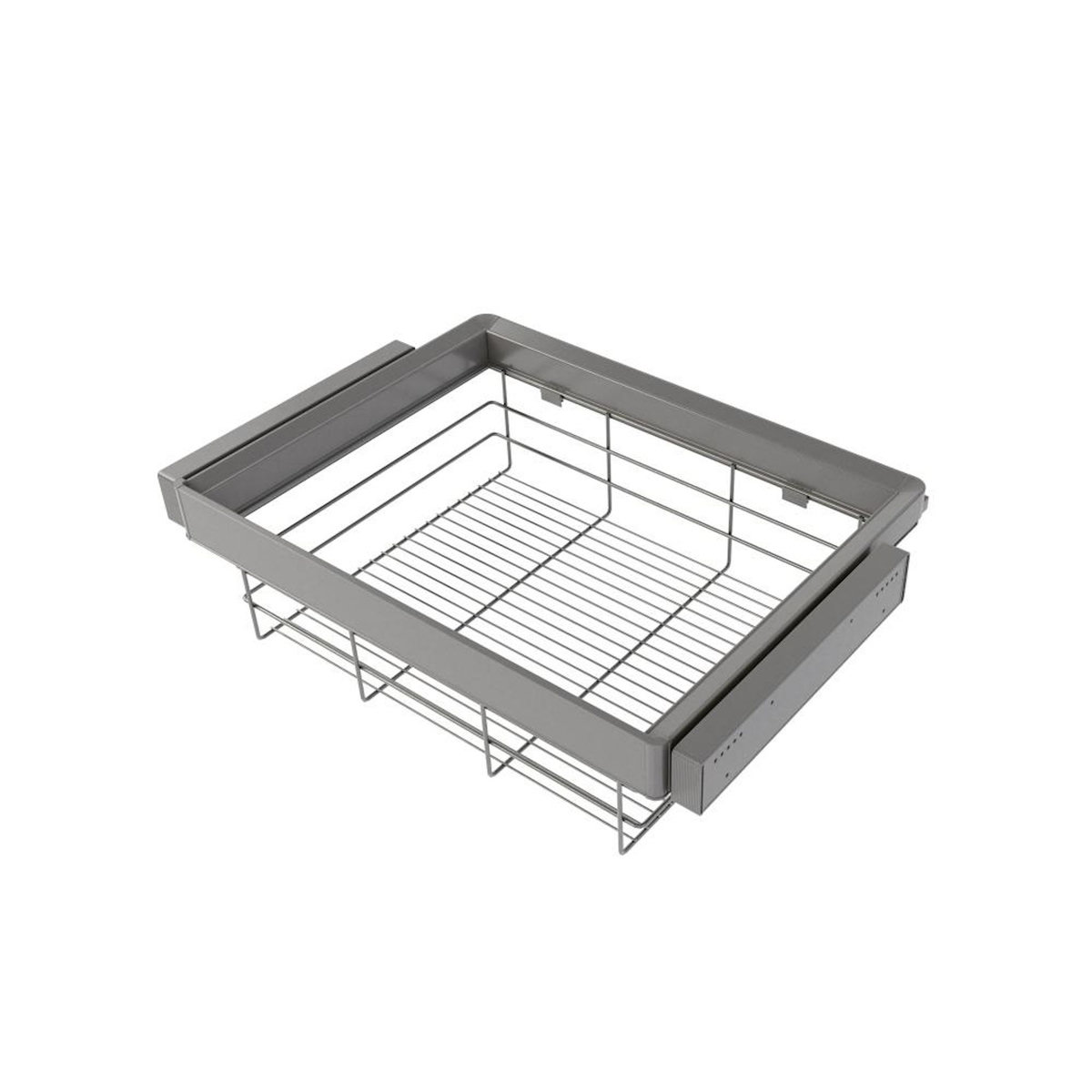EMUCA SRL Kit tiroir en fil métallique et rack ajustable Quartz pour armoires -  glissières extension totale et à fermeture douce -  Module 70cm -  Finition Titane