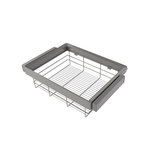 EMUCA SRL Kit tiroir en fil métallique et rack ajustable Quartz pour armoires -  glissières extension totale et à fermeture douce -  Module 70cm -  Finition Titane