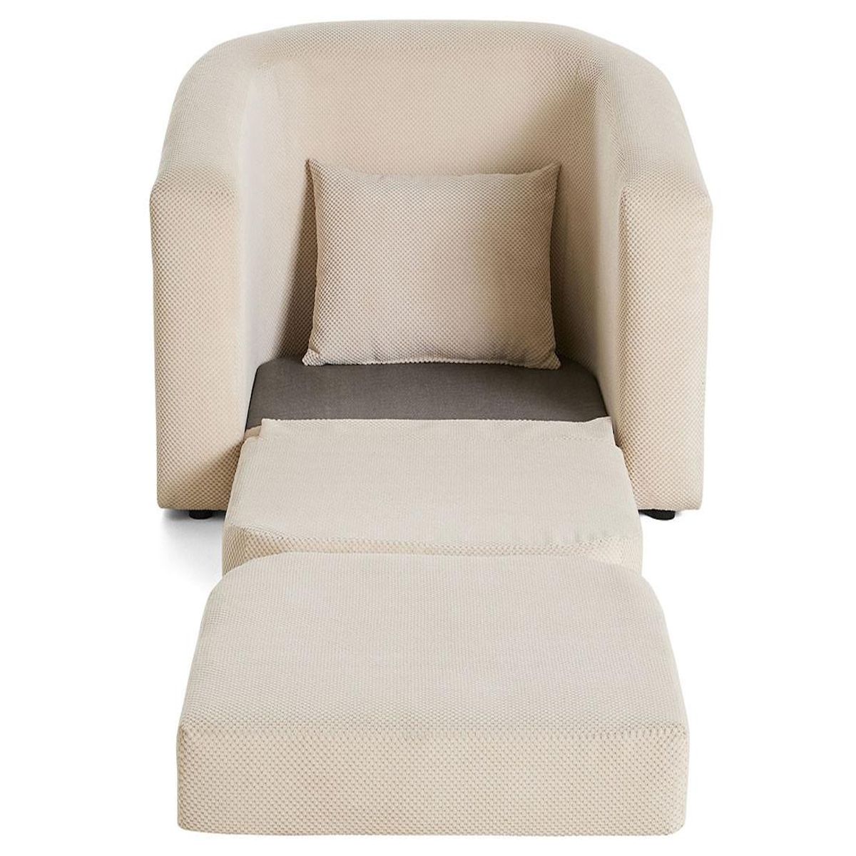 BEST MOBILIER Nuvia - canapé convertible déplimousse 1 place en velours texturé