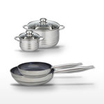 ELO Lot Poêles 24/28cm et Faitouts 14/20cm Elo Profi Therm Platinum