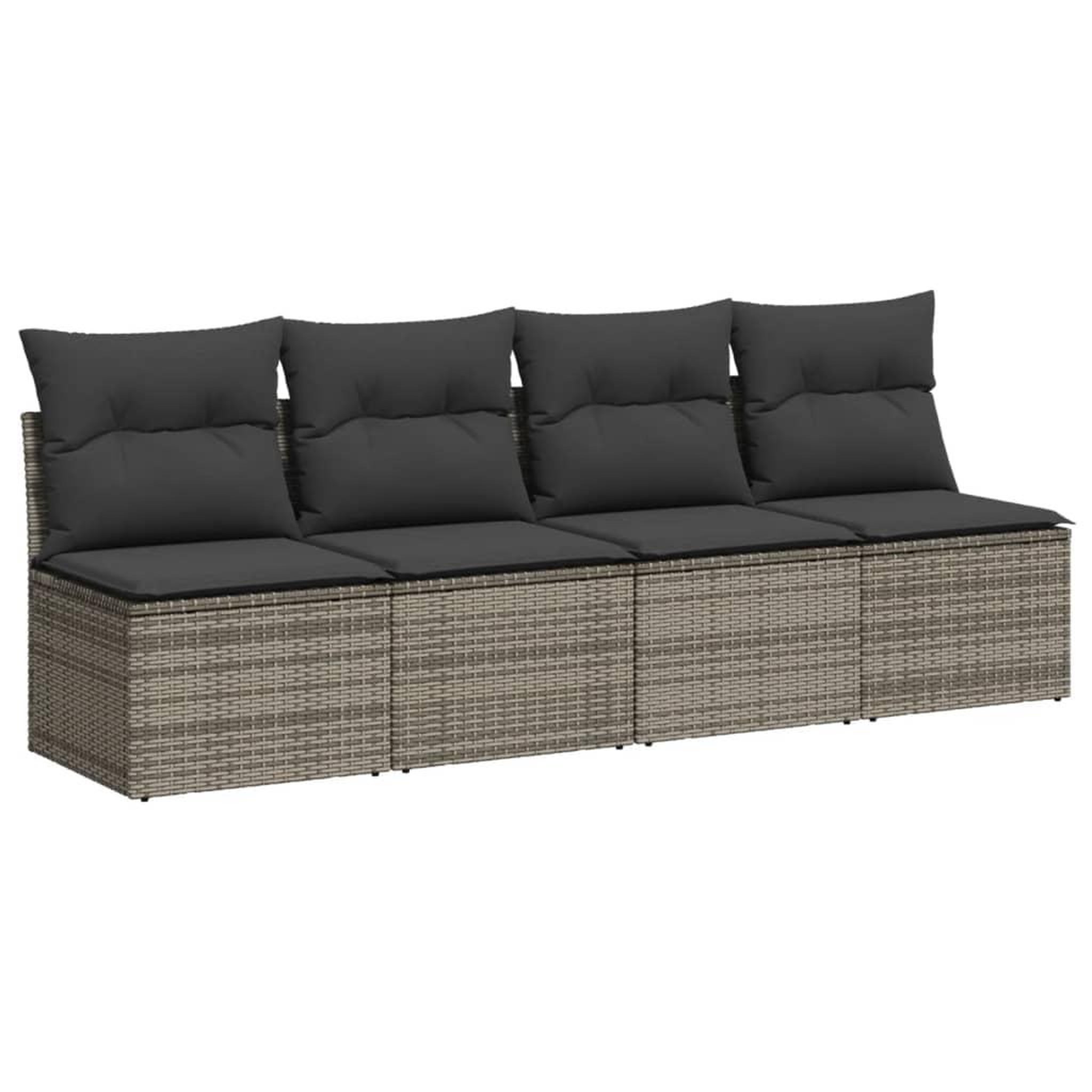 Voir la diapositive 4 : VIDAXL Salon de jardin 9 pcs avec coussins gris resine tressee