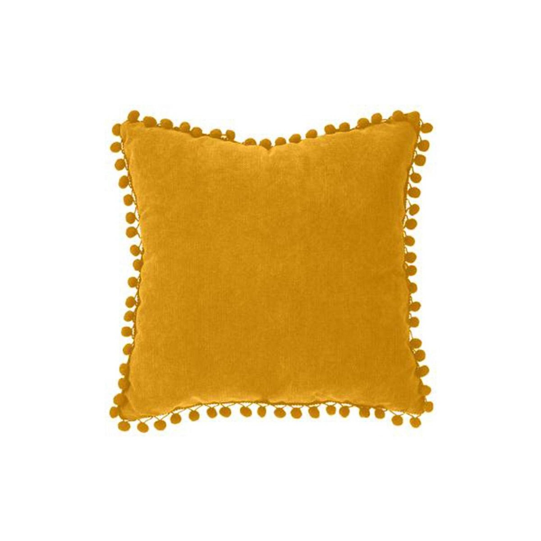 ATMOSPHERA Coussin à pompons  jao  40x40cm ocre