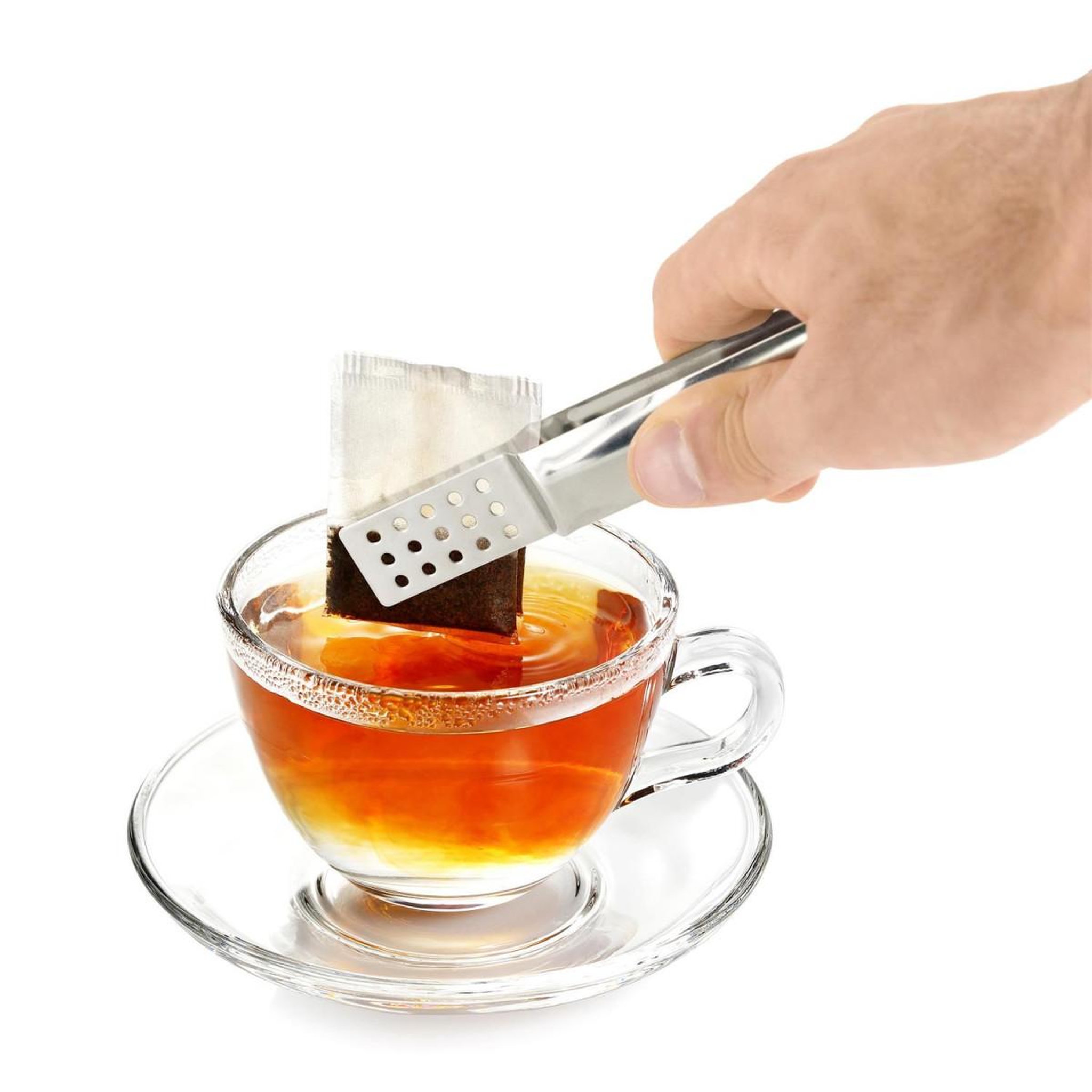 Voir la diapositive 4 : COOK CONCEPT Pince en Inox  Sachet de Thé  13cm Argent