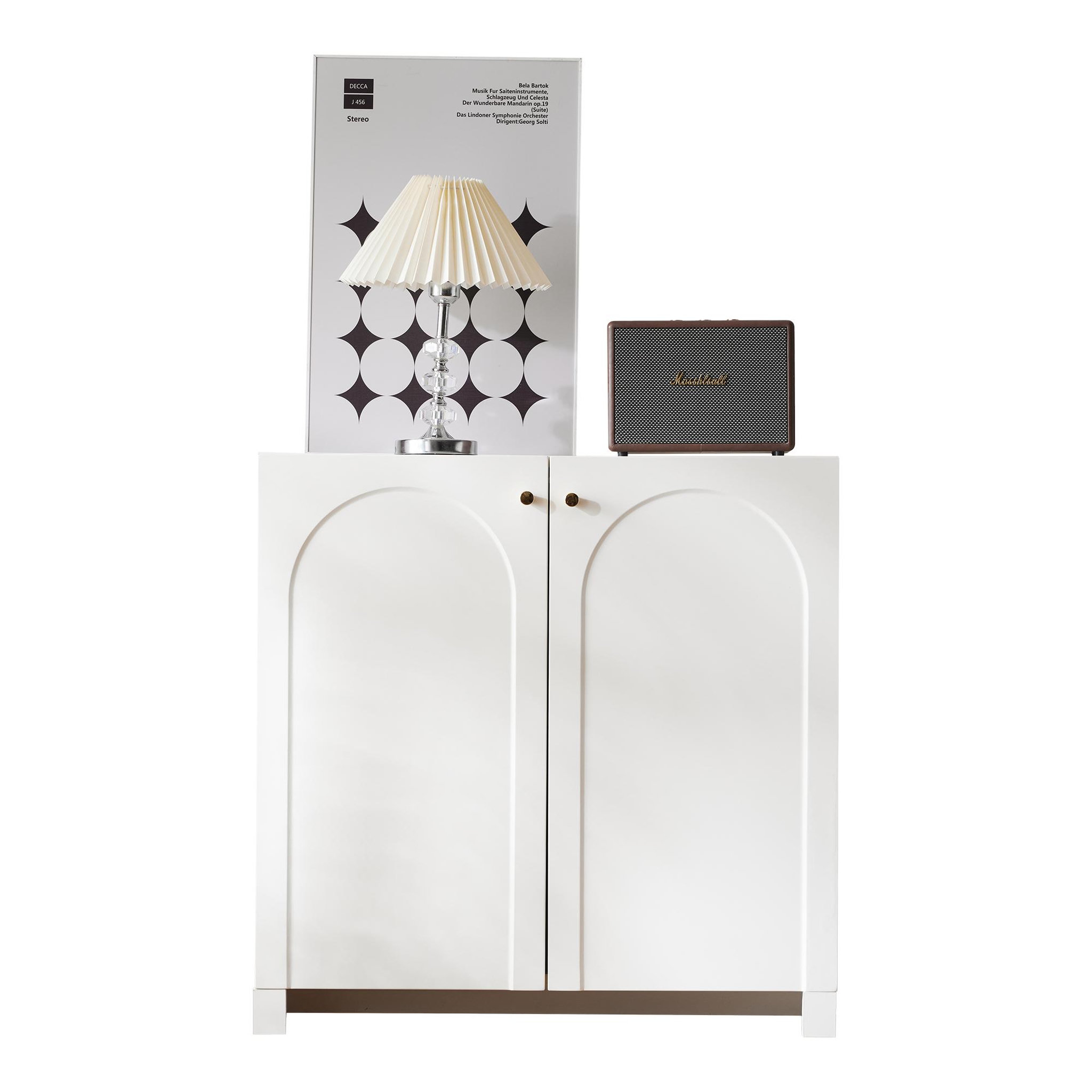 MERAX Buffet 2 porte(s) 0 tiroir(s) - 80 cm blanc panneau de particules