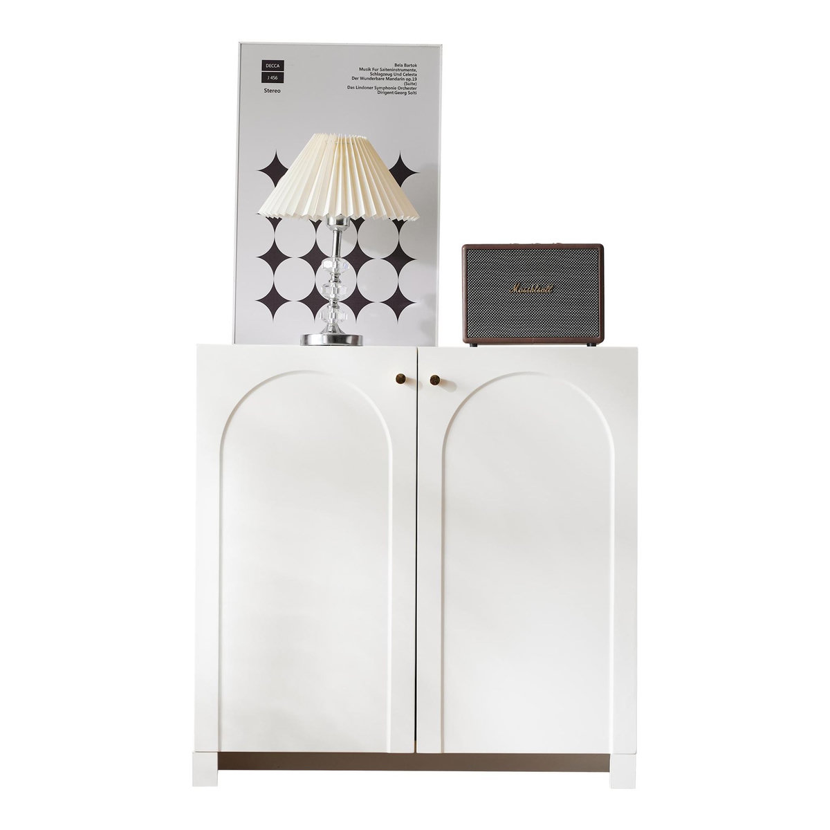 MERAX Buffet 2 porte(s) 0 tiroir(s) - 80 cm blanc panneau de particules