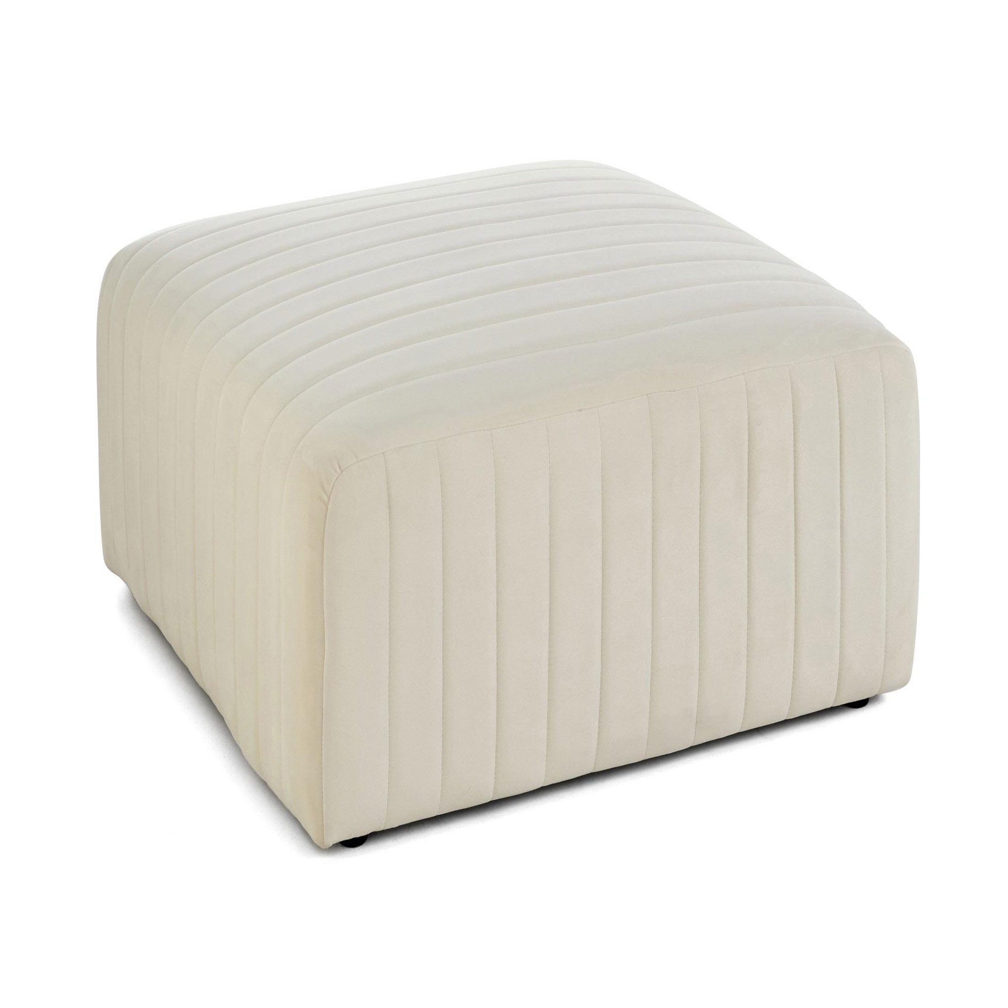 Voir la diapositive 4 : LISA DESIGN Nova - canapé modulable d'angle droit - 5 places - avec pouf d'appoint - en velours