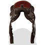 Voir la diapositive 6 : VIDAXL Selle, bridon et col de poitrine Cuir véritable 13 po Marron