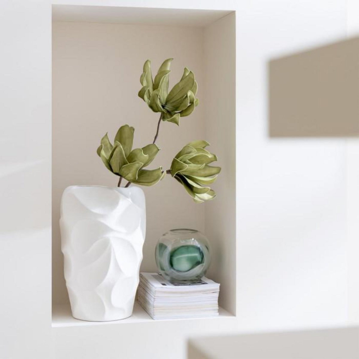 Paris Prix Vase Design en Argile  Mirena  43cm Blanc