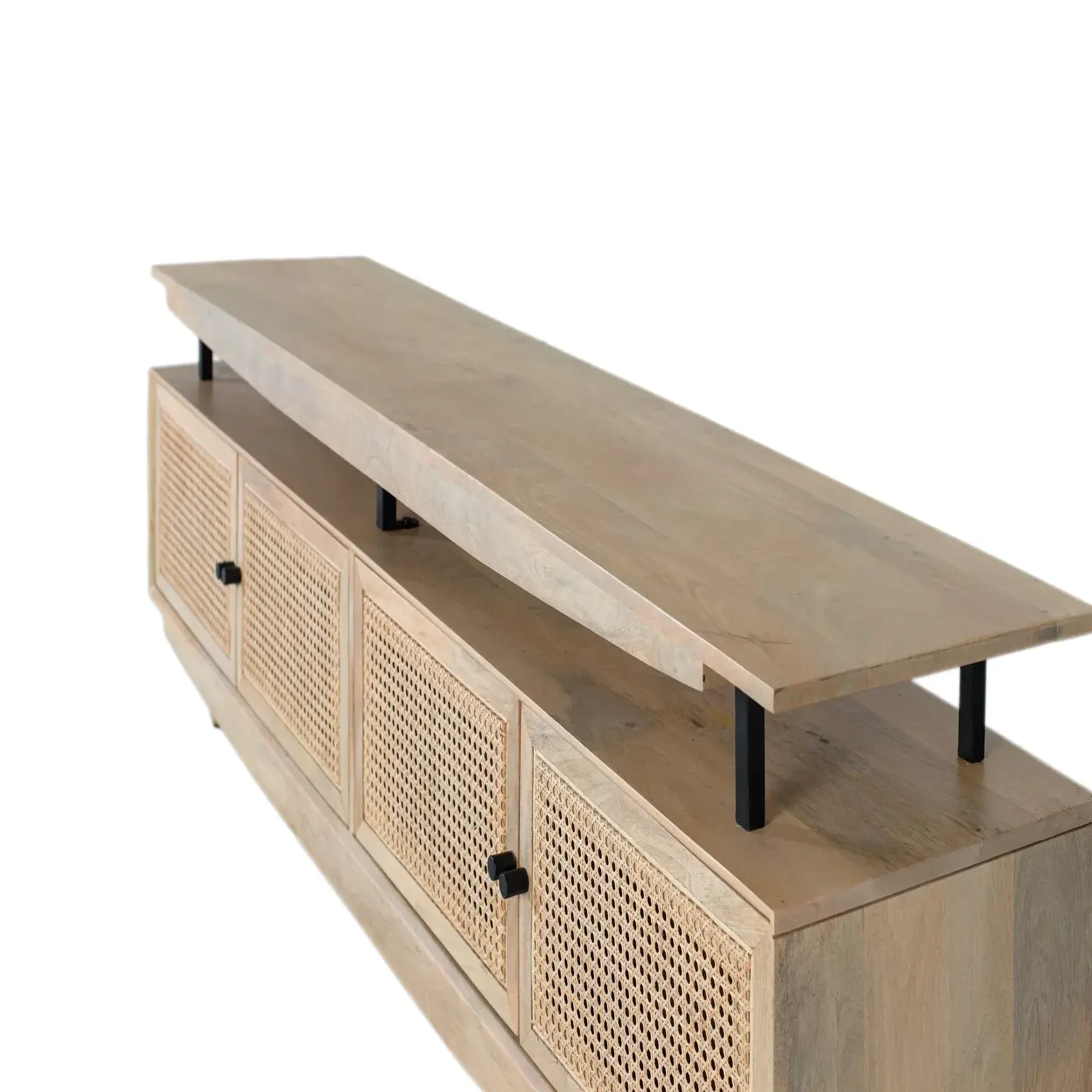 Voir la diapositive 3 : GINER Y COLOMER SL Meuble tv en bois de manguier 180 cm style rétro vintage