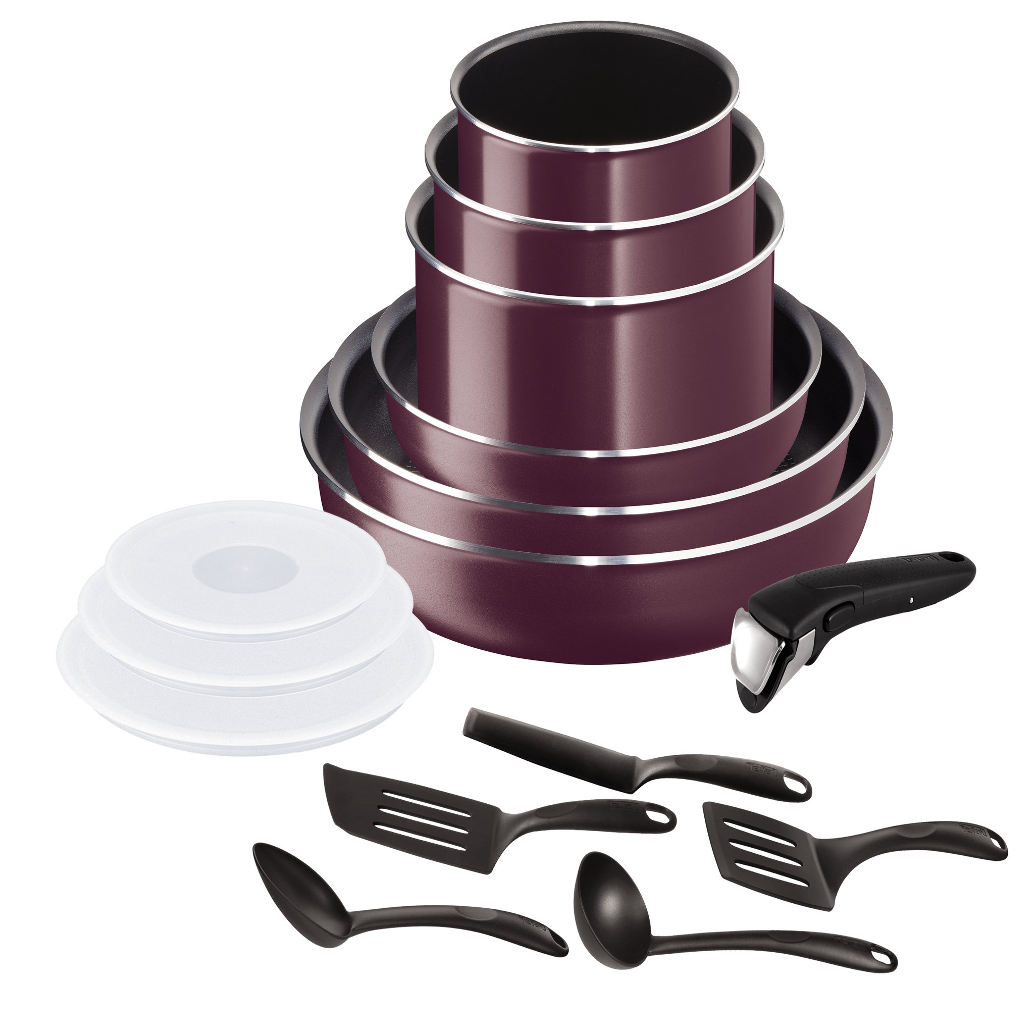 TEFAL Batterie de cuisine 15 pièces INGENIO Violet