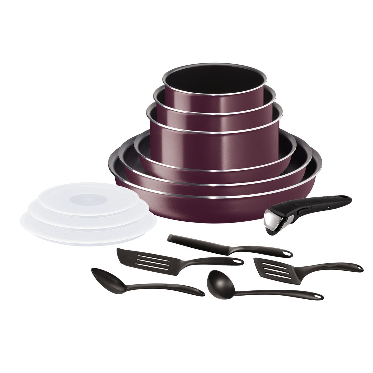 TEFAL Batterie de cuisine 15 pièces INGENIO Violet