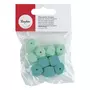 Rayher Perles en silicone Hexagone, 14mm ø, tons menthe , 10 pces