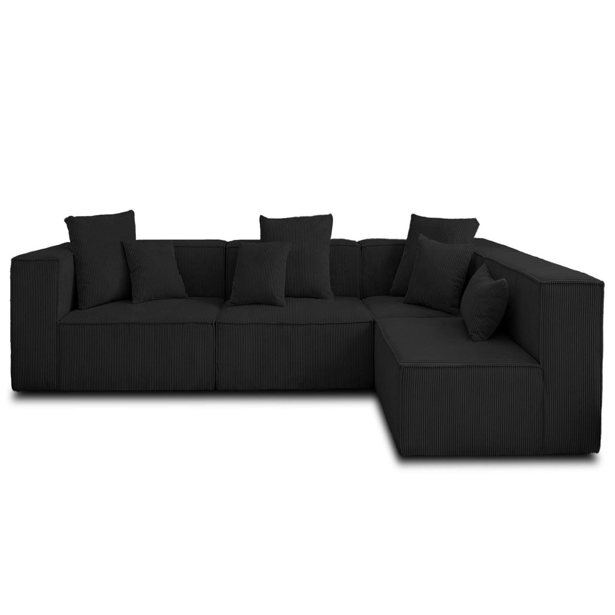 LISA DESIGN Colombine - canapé modulable d'angle droit - 6 places - en velours côtelé