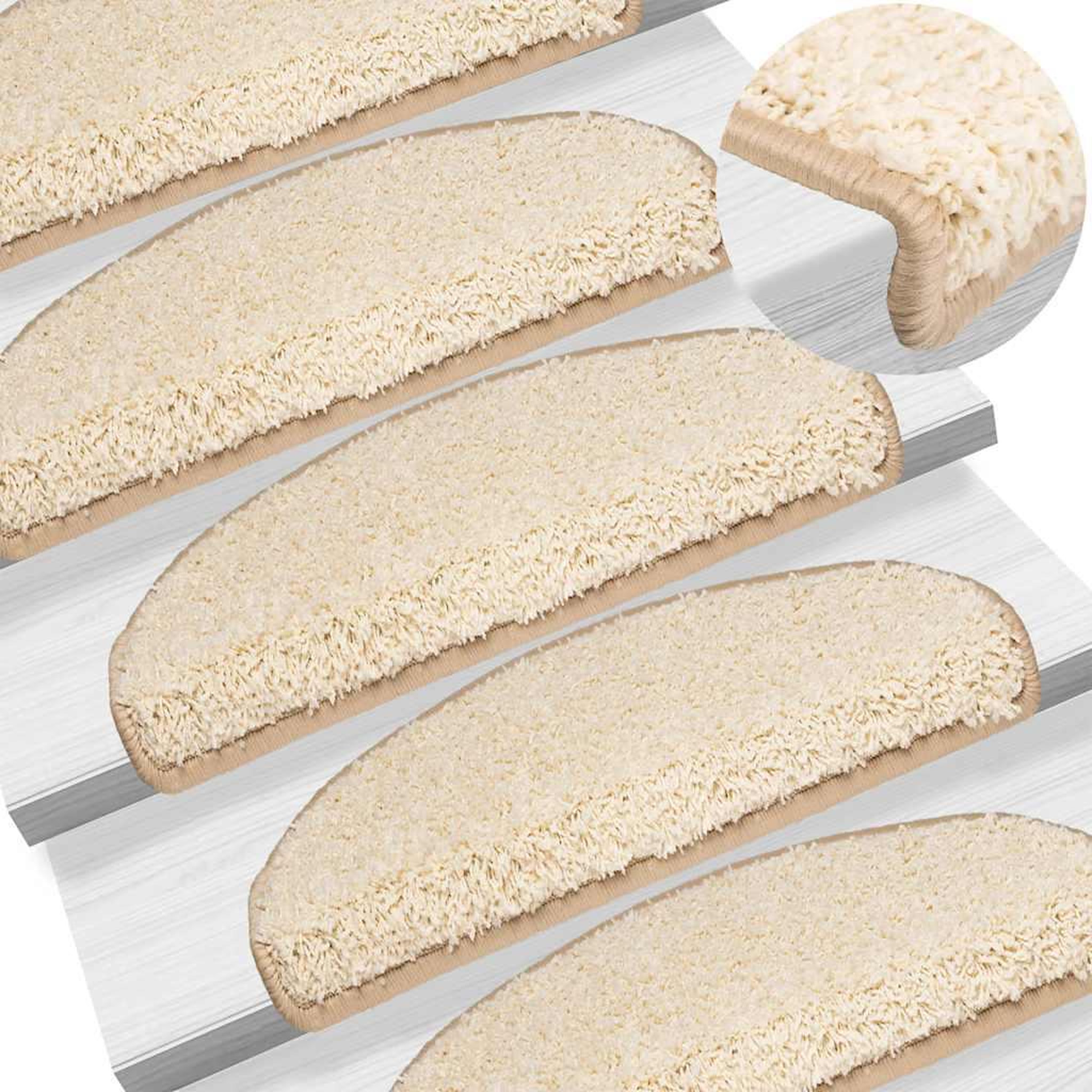 Voir la diapositive 5 : VIDAXL Tapis d'escalier 30 pcs creme 65x21x4 cm