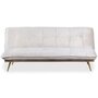 Voir la diapositive 2 : Paris Prix Canapé Convertible en Velours  Floran  182cm Beige