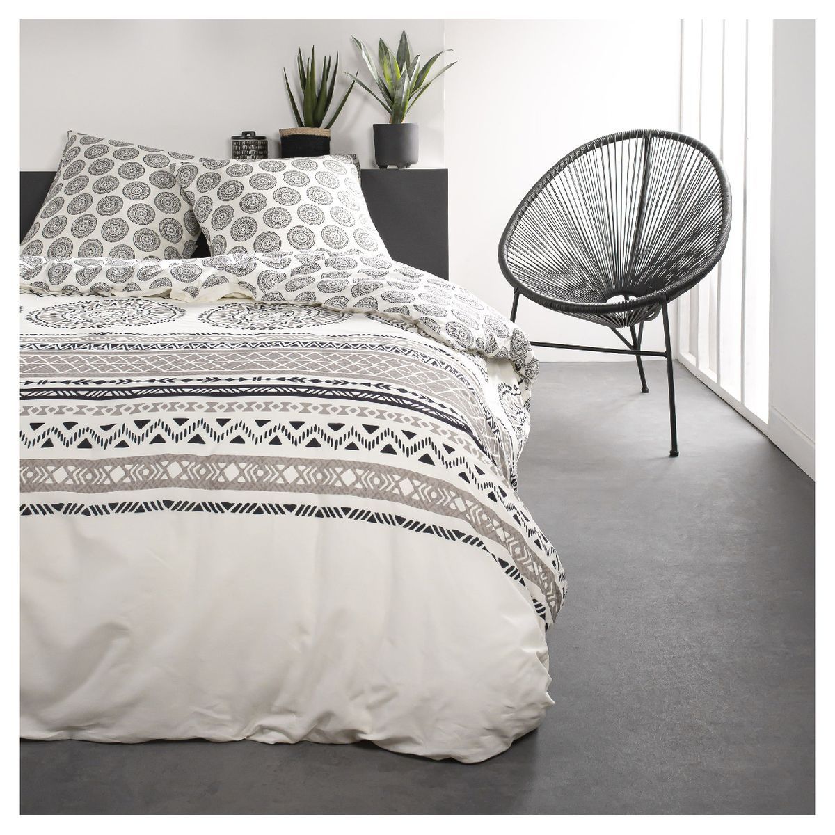 Parure housse de couette fantaisie en coton 57 fils NELL