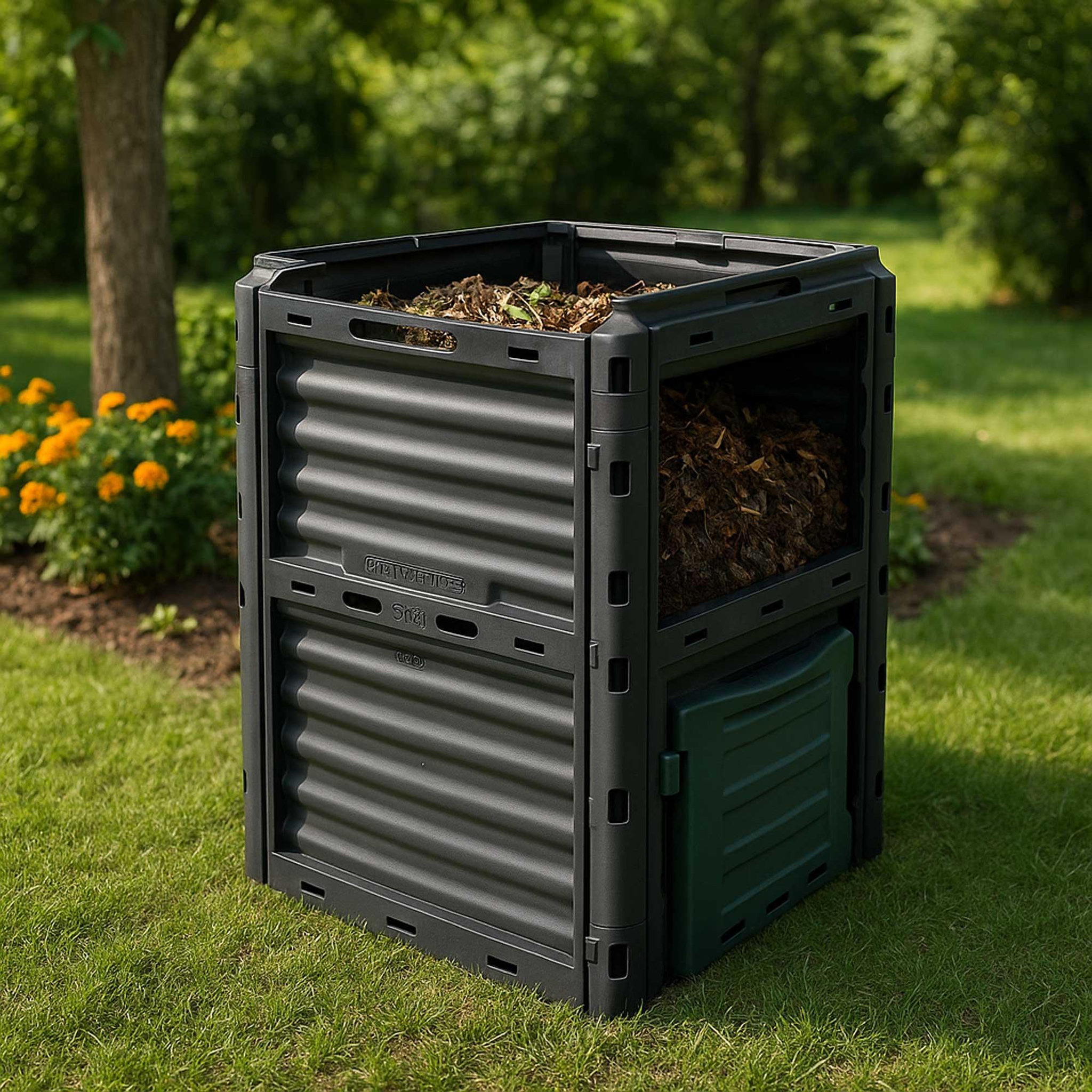 Voir la diapositive 2 : WERKAPRO Composteur de jardin 300 l werka pro