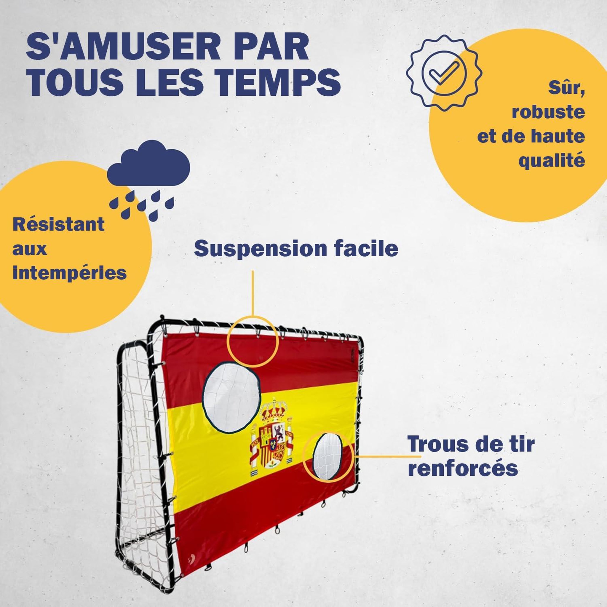 Voir la diapositive 5 : BEST SPORTING Cible de tir Espagne 193 x 150 cm avec 2 trous de tir