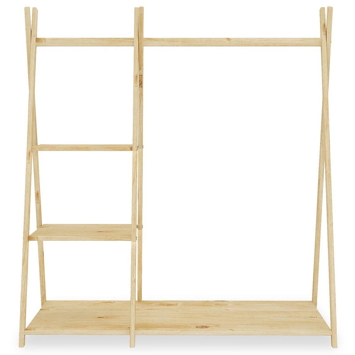 IDIMEX Penderie pour enfants LOTTE avec 3 étagères, en bois massif