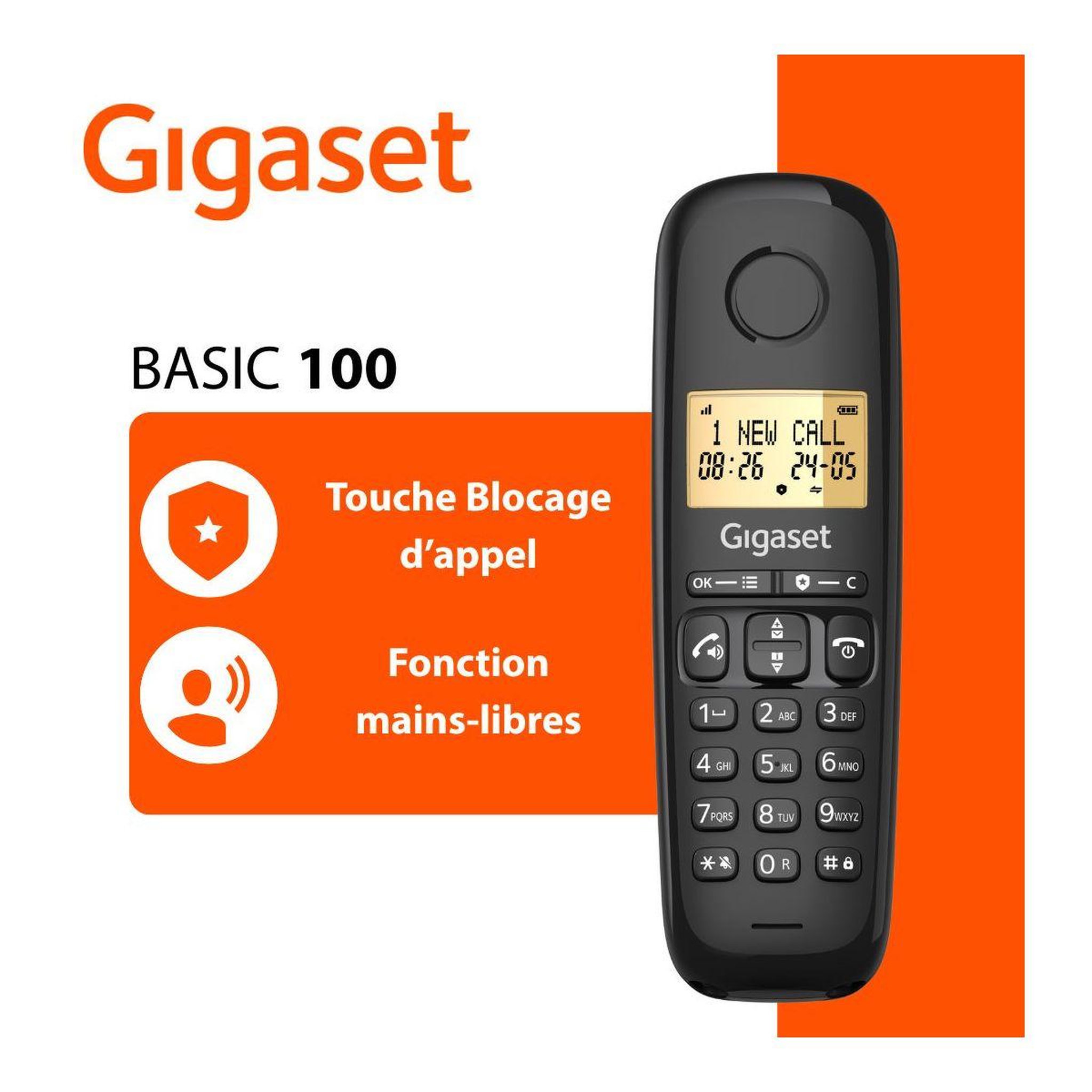 Voir la diapositive 3 : GIGASET Téléphone sans fil BASIC 100A SOLO
