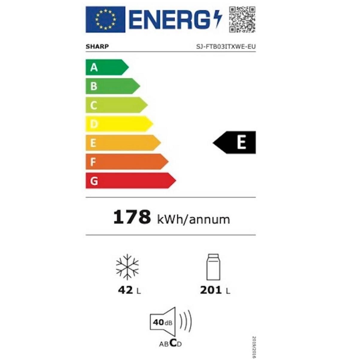 Sharp Réfrigérateur combinés 54cm 243l nanofrost inox - SJFTB03ITXLD