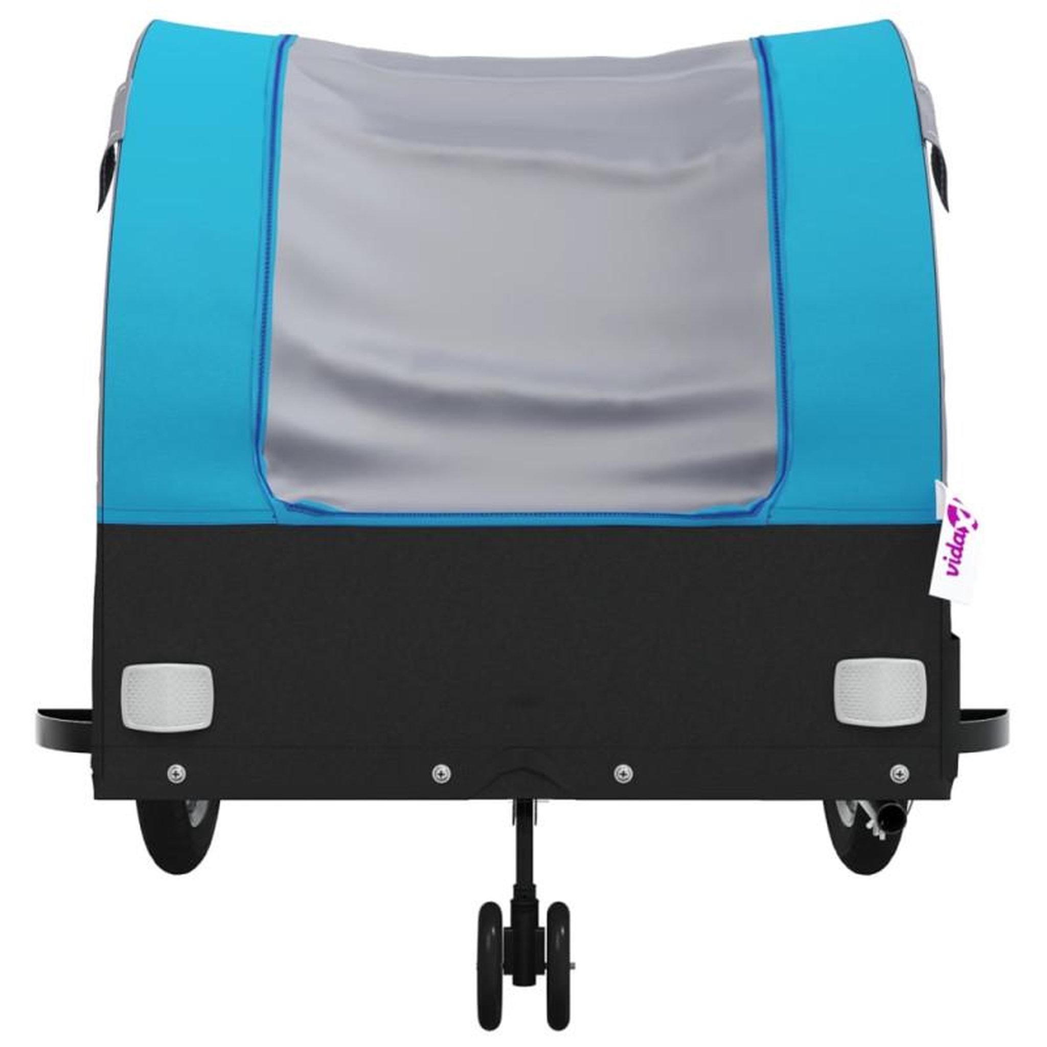 Voir la diapositive 6 : VIDAXL Remorque de vélo noir et bleu 45 kg fer