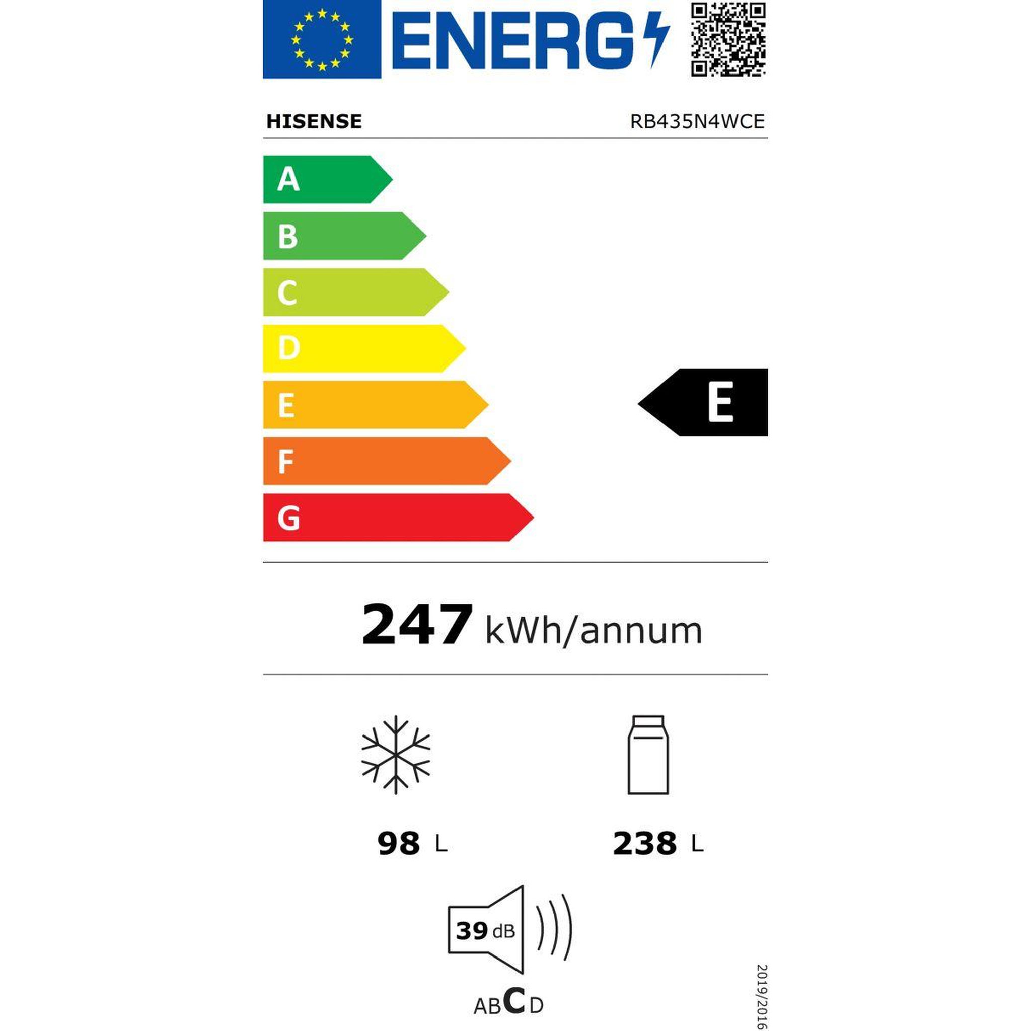 Voir la diapositive 6 : Hisense Réfrigérateur combiné rb435n4wce
