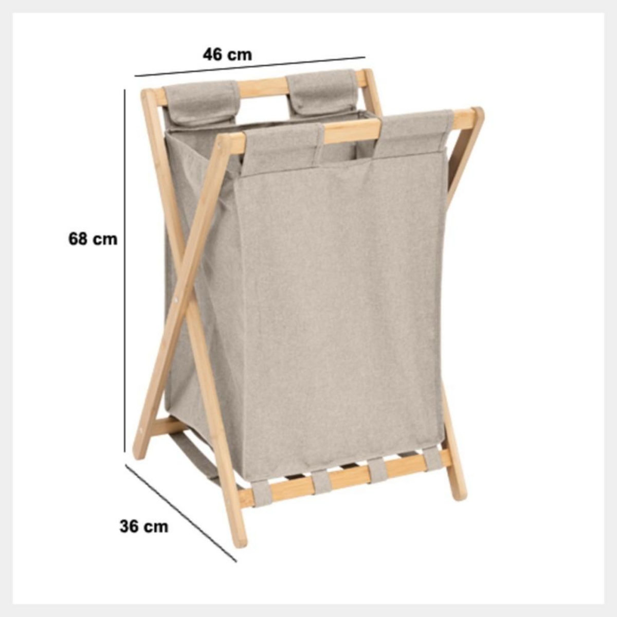 ATMOSPHERA Panier à linge pliant 50L en bambou