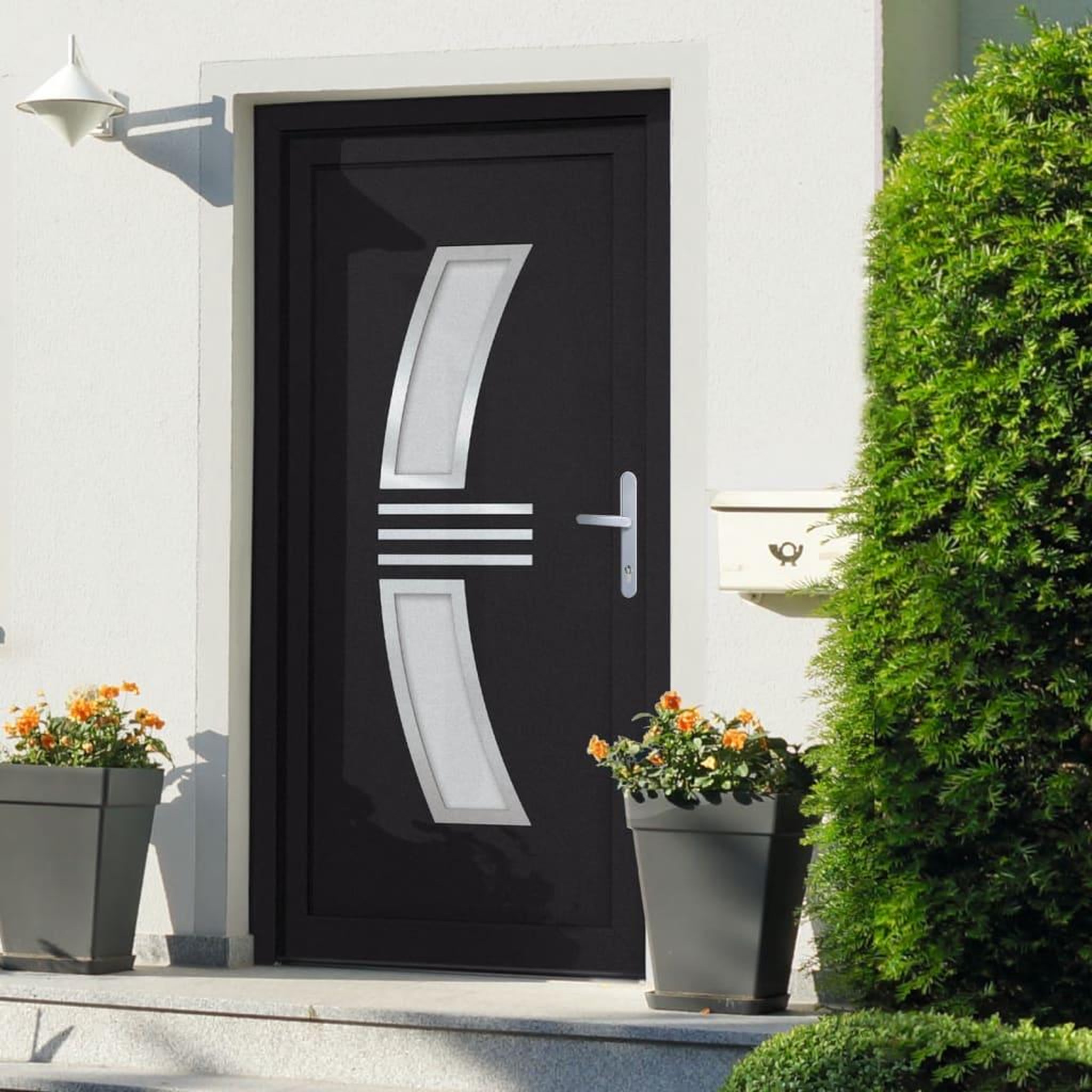Voir la diapositive 1 : VIDAXL Porte d'entree anthracite 108x208 cm PVC