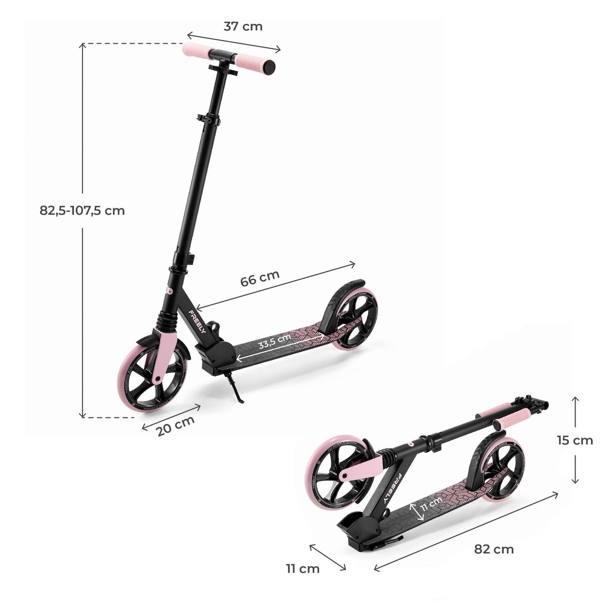 KINDERKRAFT Trottinette pliable urbaine enfant et adulte