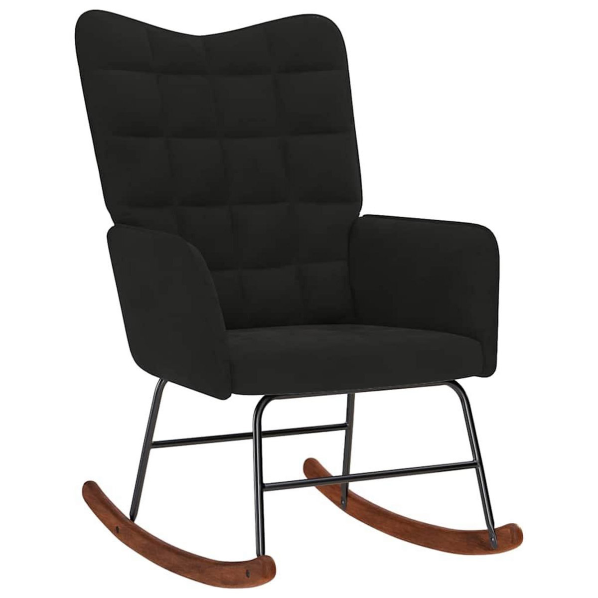 VIDAXL Chaise a bascule avec repose-pied noir velours
