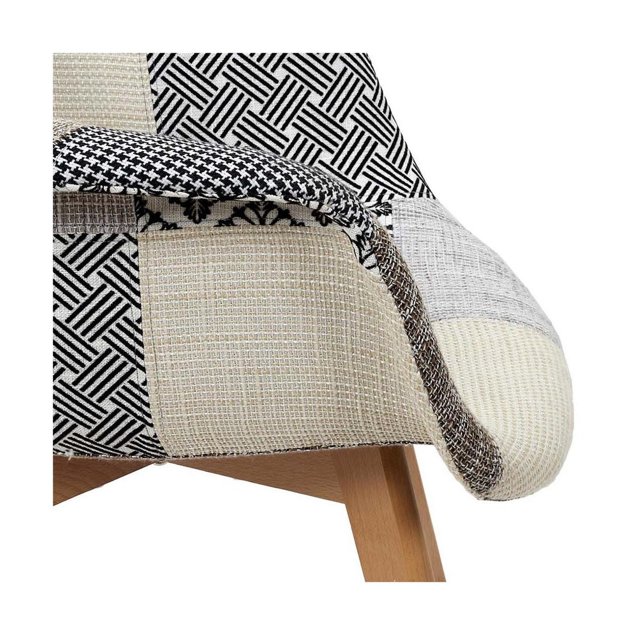 Voir la diapositive 5 : The Home Deco Factory Lot de 2 fauteuils design  patchwork  85cm gris