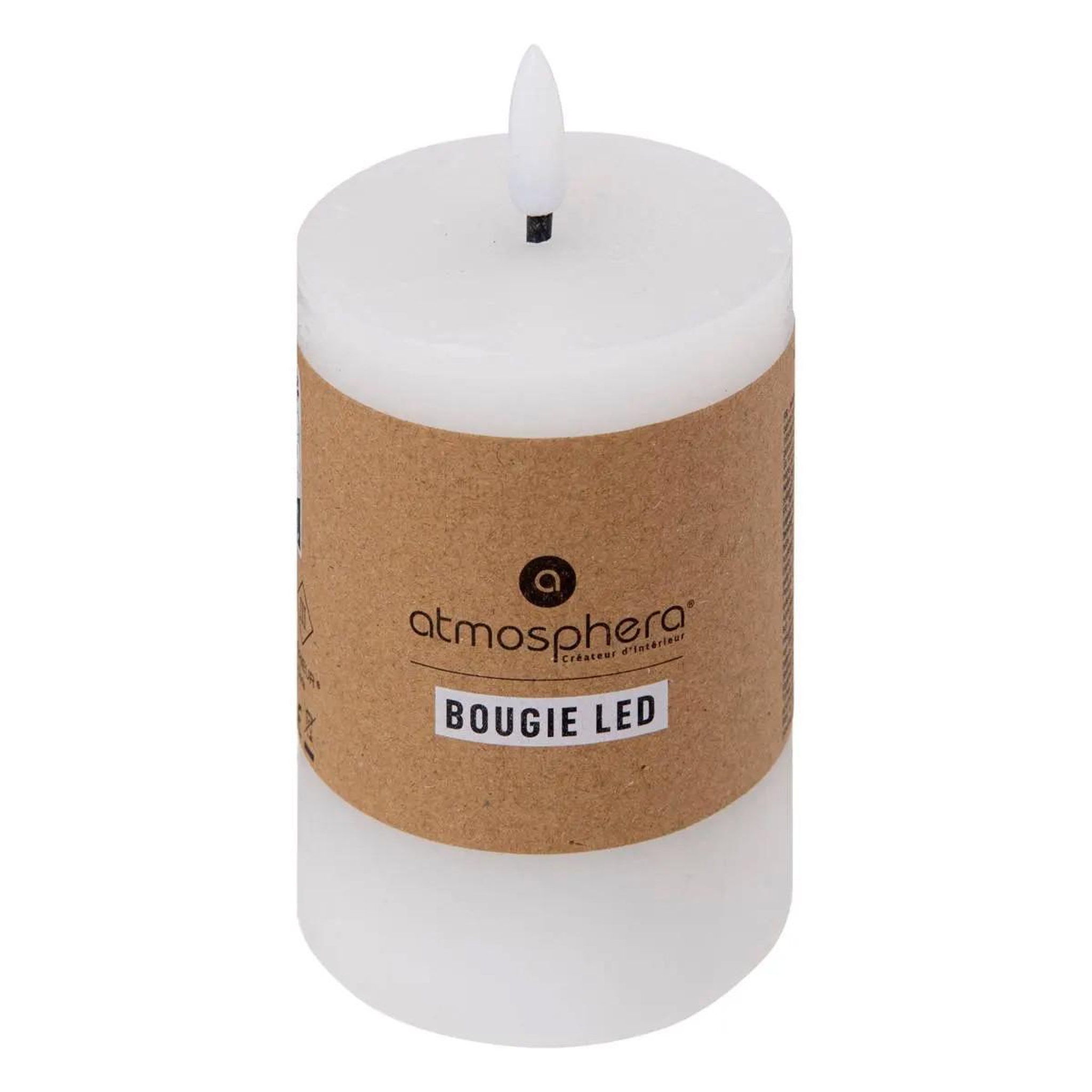 Voir la diapositive 3 : ATMOSPHERA Bougie déco à led  molia  13cm blanc