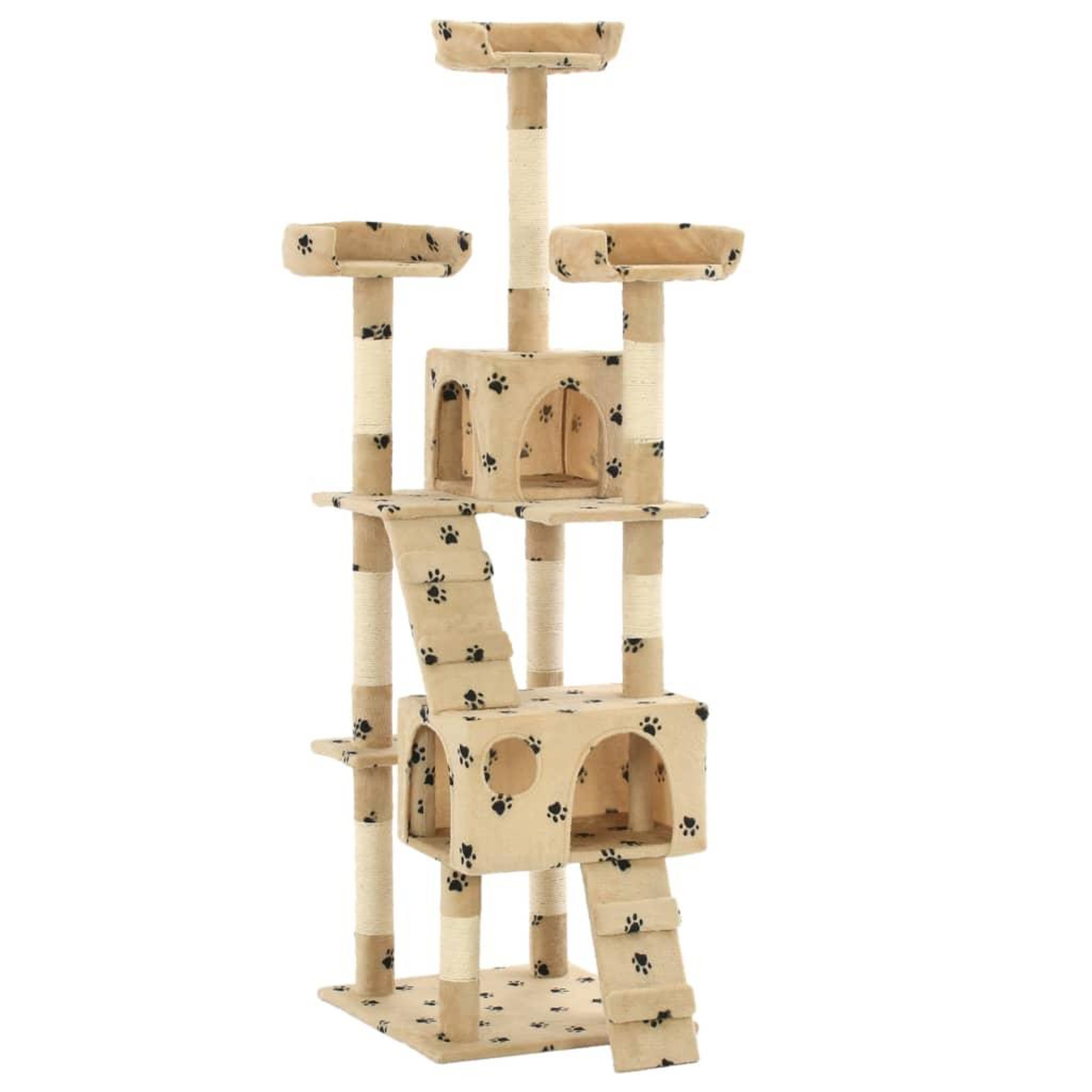 VIDAXL Arbre a chat et griffoirs en sisal 170 cm Beige Motif de pattes