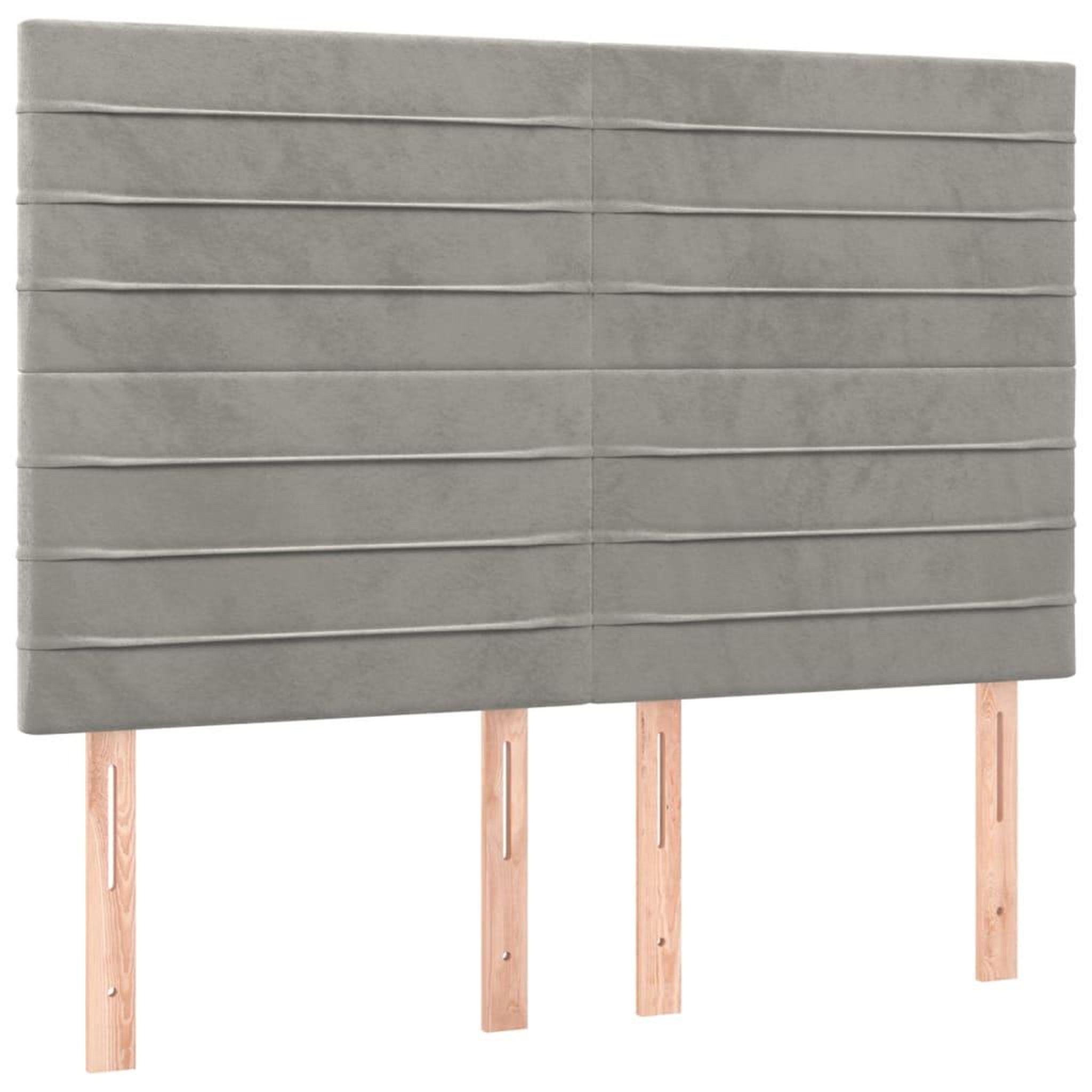 Voir la diapositive 4 : VIDAXL Tete de lit a LED Gris clair 144x5x118/128 cm Velours