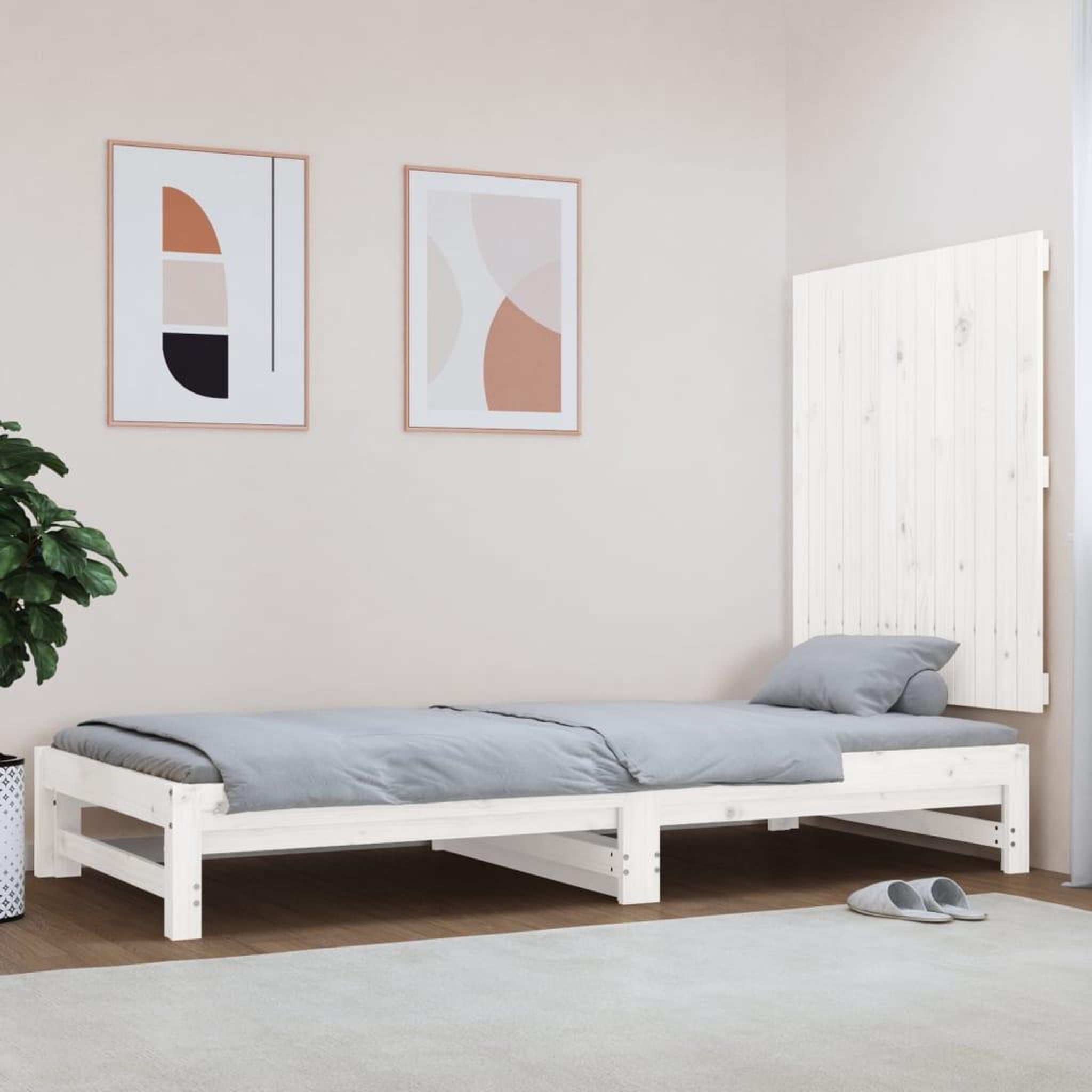 Voir la diapositive 1 : VIDAXL Tete de lit murale Blanc 82,5x3x90 cm Bois massif de pin