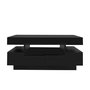 Voir la diapositive 5 : MERAX Table Basse Brillante Avec Bande Lumineuse LED Et 4 Tiroirs