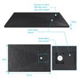 Voir la diapositive 4 : Aurlane Receveur pour douche à l'italienne extra plat aspect ardoise noir 90x140 cm - STONE 2