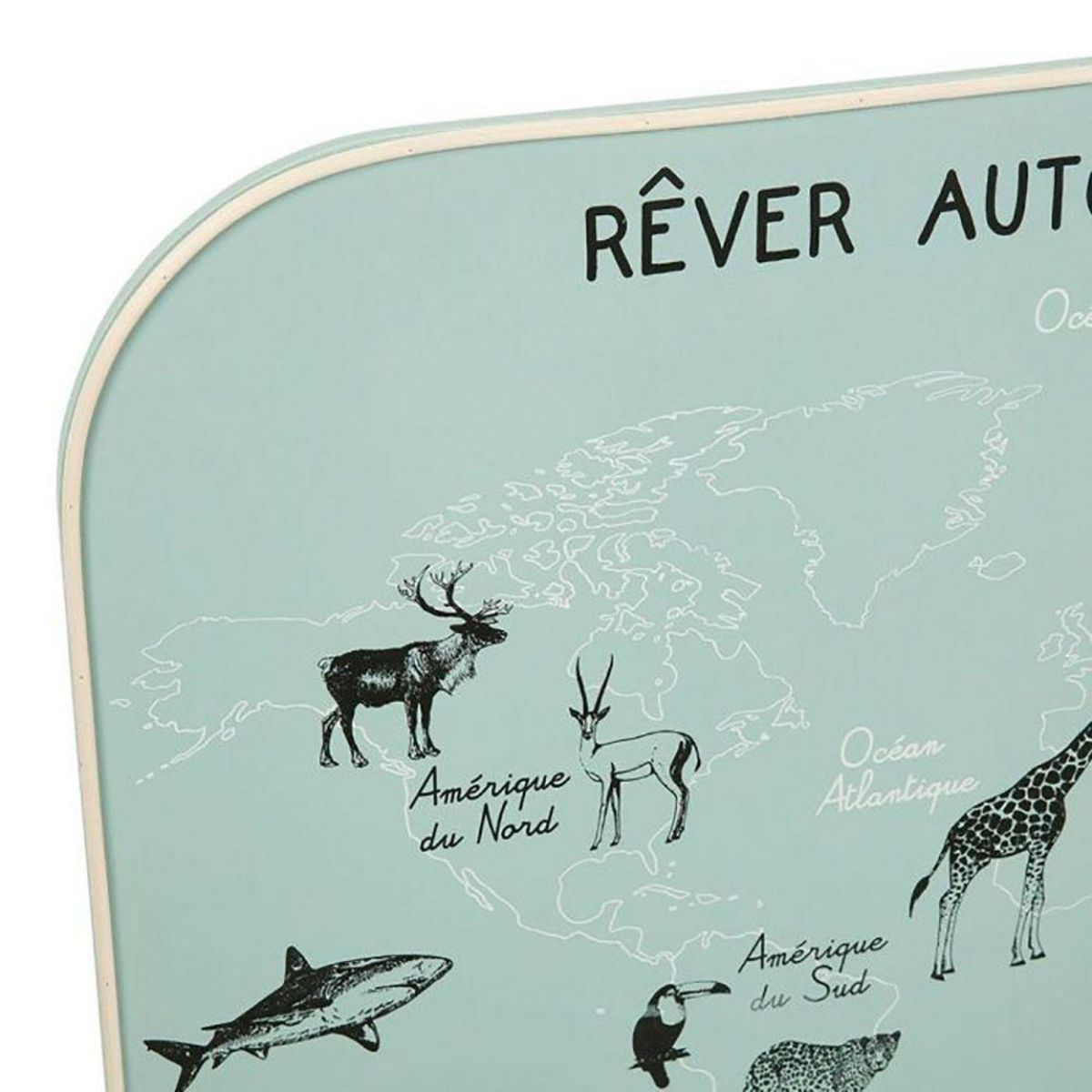 OSTARIA Décoration murale carte du monde kaki 70x50 cm