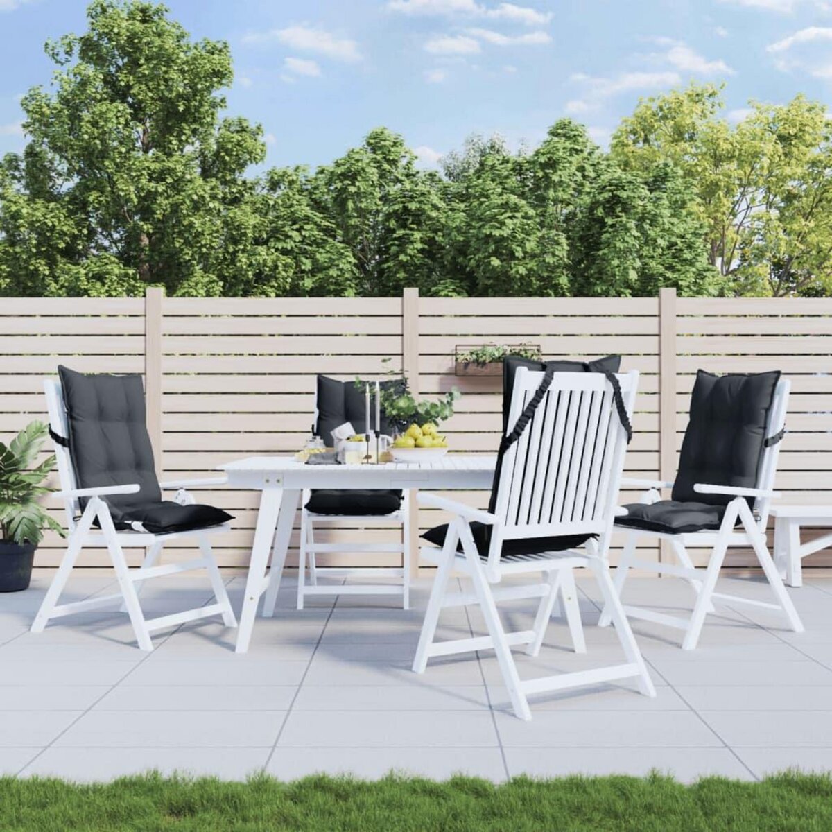 VIDAXL Coussins de chaise a dossier haut lot de 4 anthracite