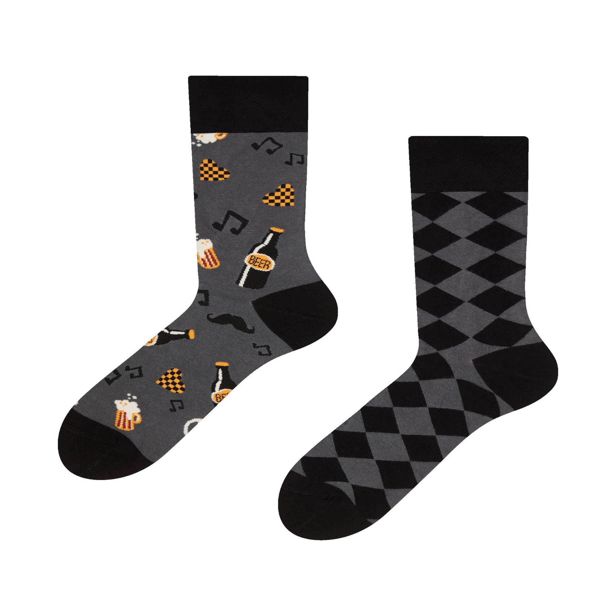 DEDOLES Chaussettes bambou fête de bière. Coloris disponibles : Multicolore